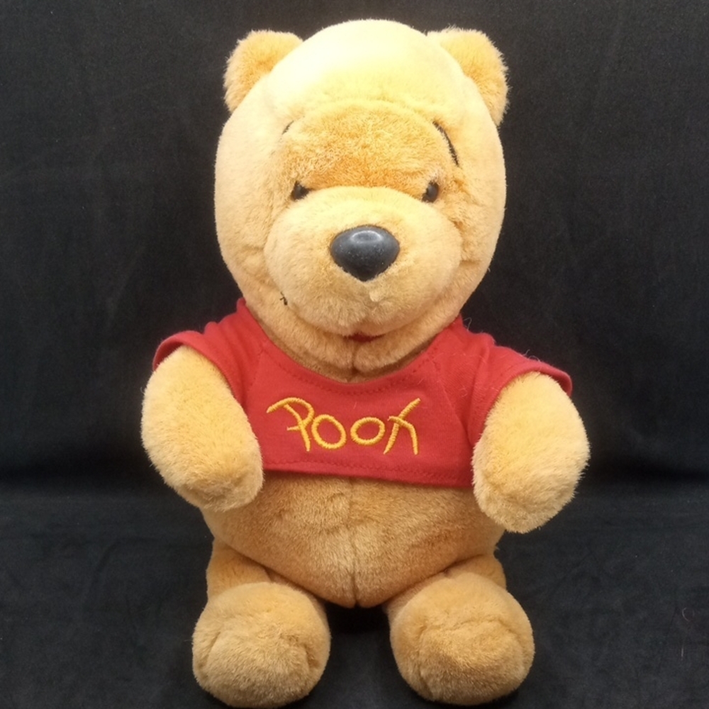 Vintage Walt Disney Company Plush Winnie the Pooh in Red Shirt Stuffed Animal
